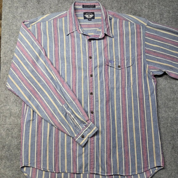Dockers Other - Vintage 1991 Dockers Shirt Mens L Striped Long Sleeve 90s Cotton Preppy Grandpa